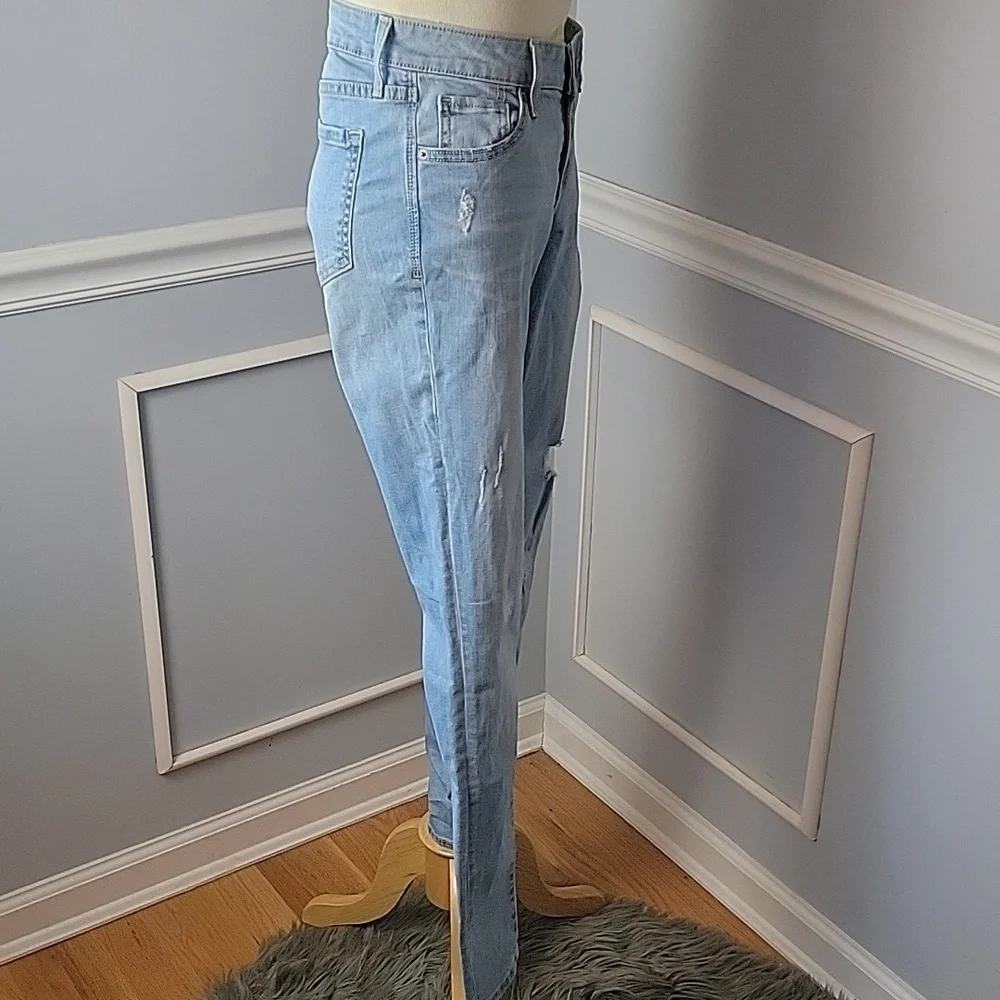 OLD NAVY The Rock‎ Star Light Wash Skinny Distressed Destroyed Stretch Jeans 6L